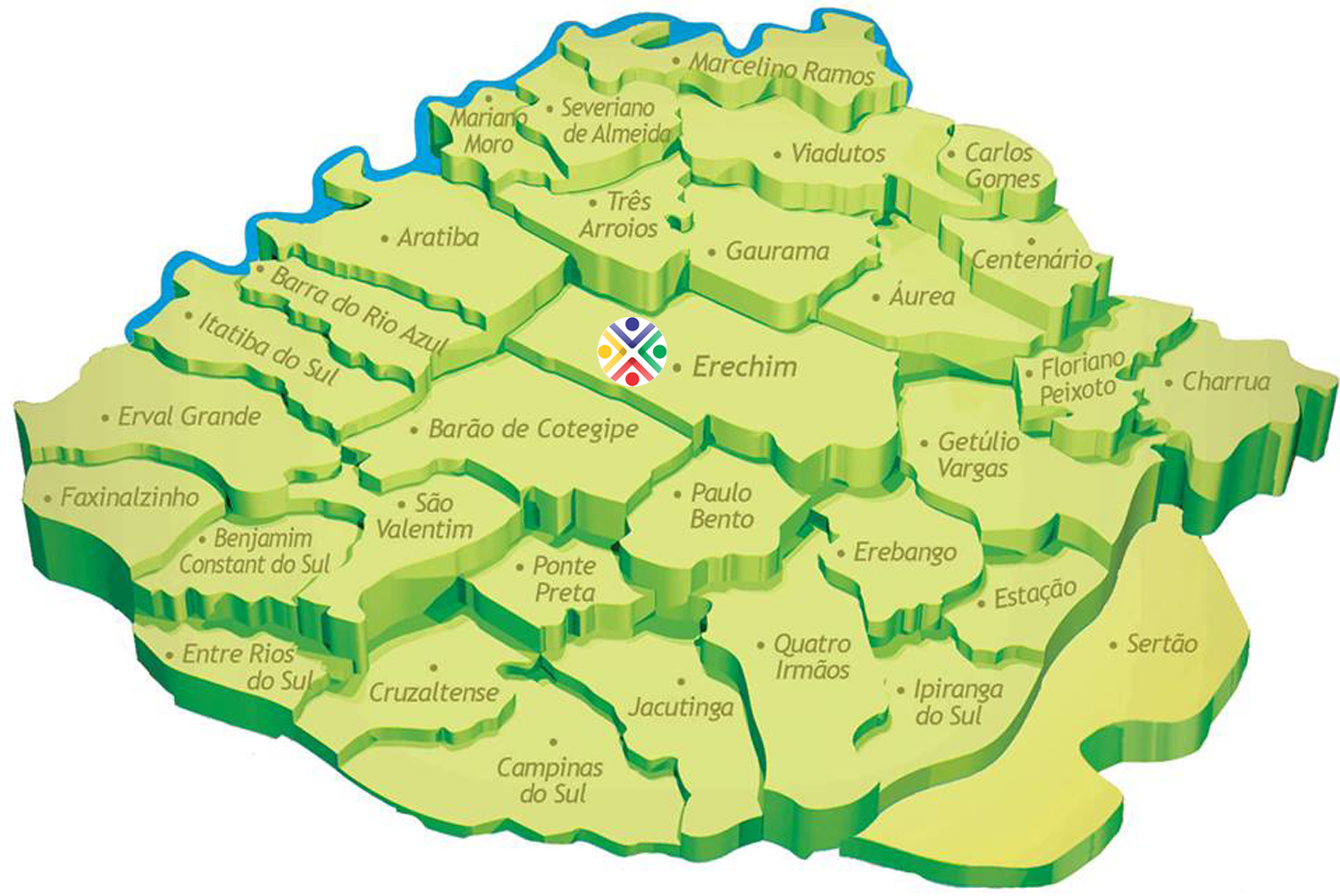 Amau Mapa Municipios Amau Associacao De Municipios Do Alto Uruguai