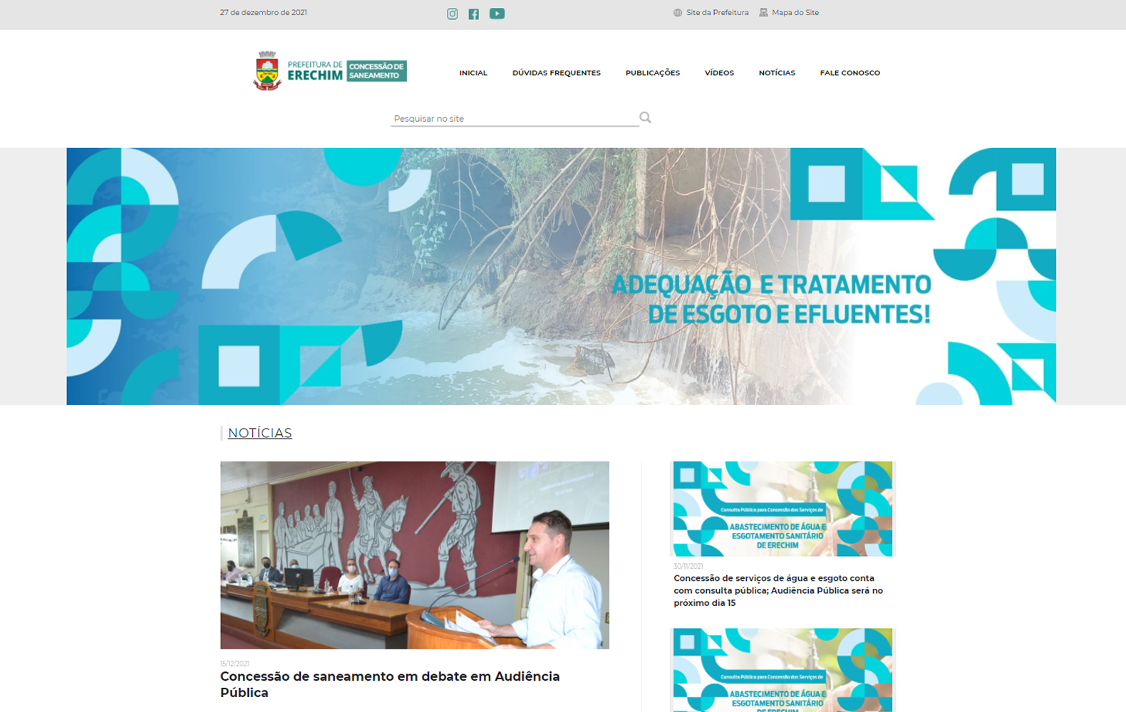 Você está visualizando atualmente CONCESSÃO DOS SERVIÇOS DE SANEAMENTO CONTA COM NOVO SITE; CONSULTA PÚBLICA SEGUE ATÉ QUINTA-FEIRA