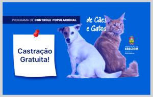 Leia mais sobre o artigo CASTRAÇÕES GRATUITAS PODEM SER AGENDADAS NO SITE DA PREFEITURA