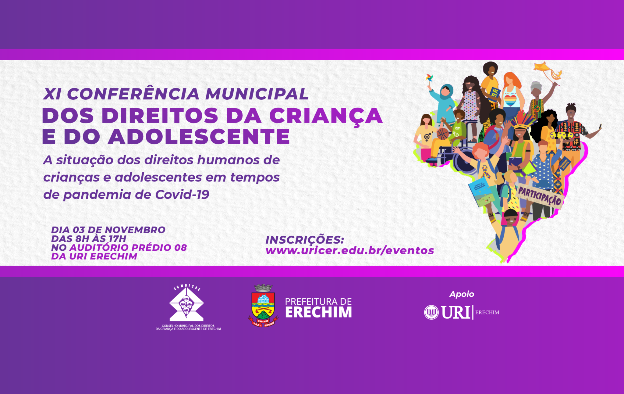 Você está visualizando atualmente CONFERÊNCIA DOS DIREITOS DA CRIANÇA E DO ADOLESCENTE SERÁ QUINTA-FEIRA