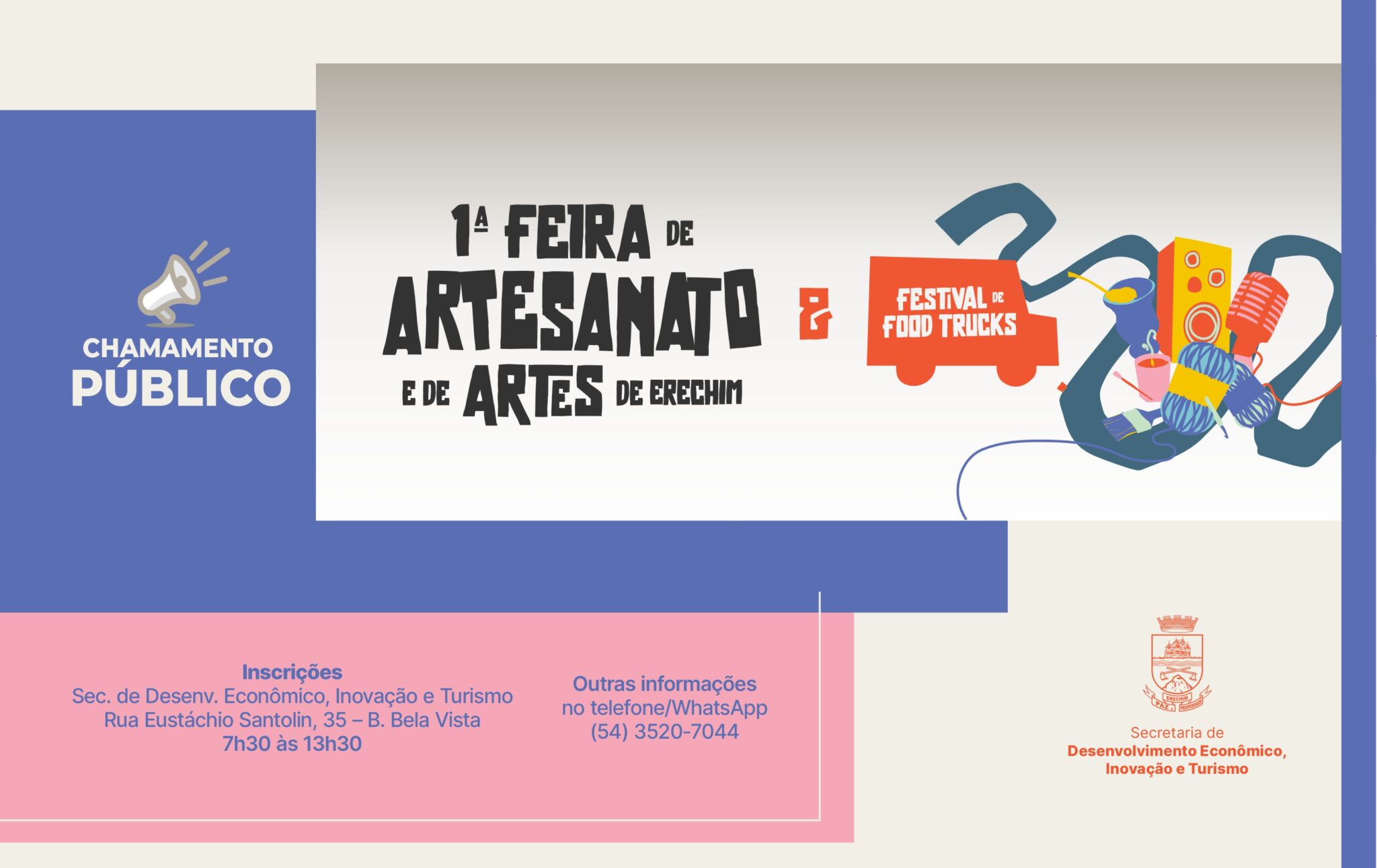 Você está visualizando atualmente Seleção para expositores da 1ª Feira de Artesanato e de Artes de Erechim